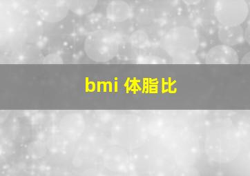 bmi 体脂比